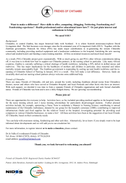 FRIENDS OF CHITAMBO INFORMATION SHEET