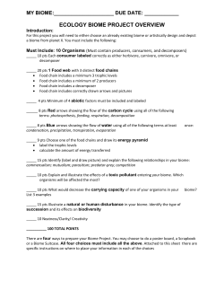 ecology biome project overview