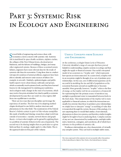 Part 3: Systemic Risk in Ecology and Engineering