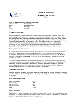 School of Economics Academic Year 2015-16 Term 1