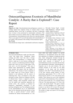 Osteocartilagenous Exostosis of Mandibular