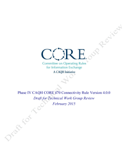 Draft Phase IV CAQH CORE 470 Connectivity Rule v4.0.0