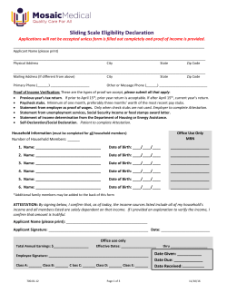 Sliding Scale Application