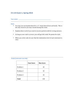 CS 115 Exam 1, Spring 2014