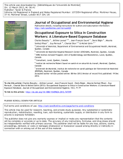 A Literature-Based Exposure Database - irspum