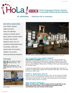 EL SEMANAL | Noticias de la semana EN ESTA EDICI&Oacute;N FECHAS