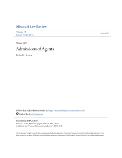 Admissions of Agents - University of Missouri School of Law