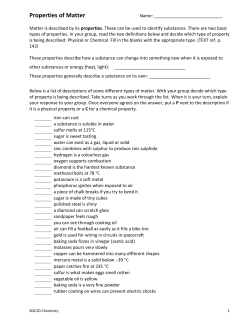 Properties of Matter