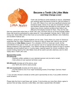 Become a Tenth Life Litter Mate