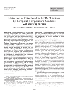 Detection of Mitochondrial DNA Mutations by Temporal