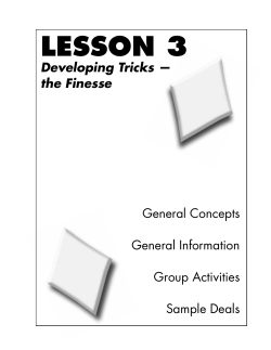 LESSON 3 Developing Tricks
