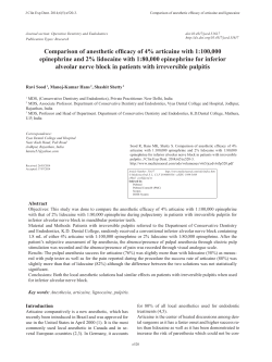 Comparison of anesthetic efficacy of 4% articaine with 1:100,000