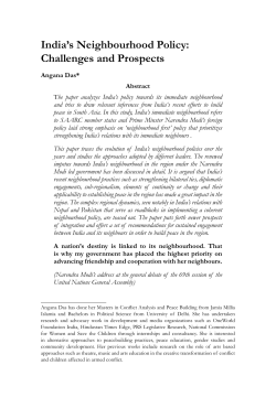 India`s Neighbourhood Policy - O.P. Jindal Global University