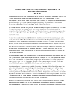 Testimony of Pete Gerken, Lucas County Commissioner in