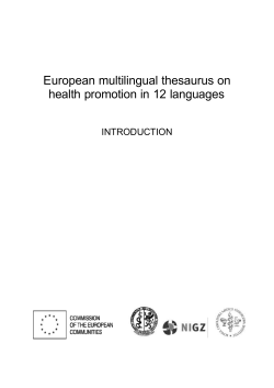European multilingual thesaurus on health promotion