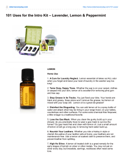 101 Uses for the Intro Kit &ndash; Lavender, Lemon