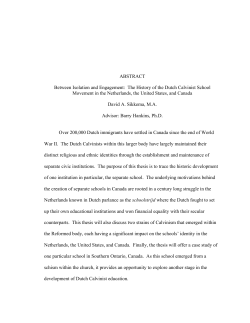 The History of the Dutch Calvinist School Movement in the