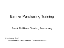 Banner Purchasing Training