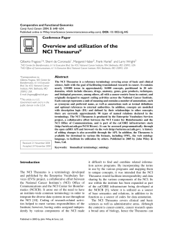 Overview and utilization of the NCI Thesaurus