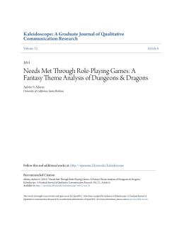 Needs Met Through Role-Playing Games: A Fantasy Theme