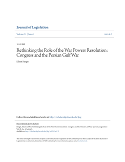 Rethinking the Role of the War Powers Resolution: Congress and