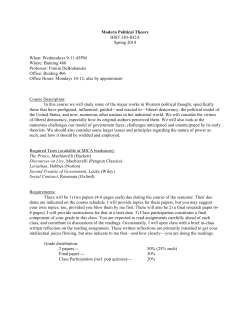 Modern Political Theory IHST 283