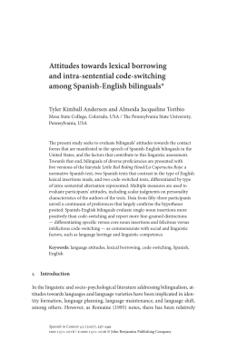 Attitudes towards lexical borrowing and intra