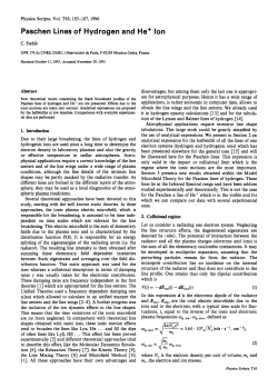Paschen Lines of Hydrogen and He+ Ion - Lerma