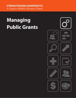 Managing Public Grants - Strengthening Nonprofits