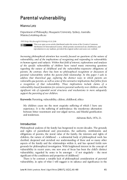 Parental vulnerability