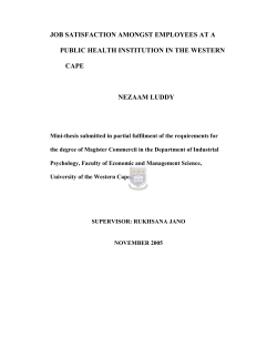 JOB SATISFACTION AMONGST EMPLOYEES AT A