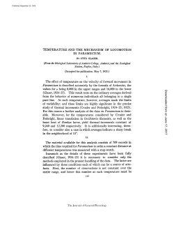 TEMPERATURE AND THE MECHANISM OF LOCOMOTION IN