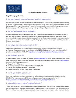 ELI Frequently Asked Questions English Language Institute 1. How