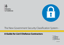 The New Government Security Classification System -