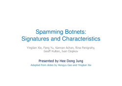 Spamming Botnets: Signatures and Characteristics