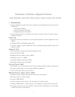 Evaluation of Sentence Alignment Systems