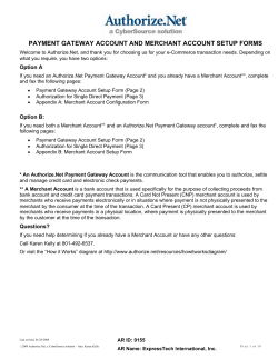 Authorize.Net Account Setup Form