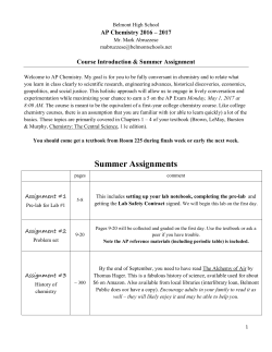 Summer Assignments - Belmont Public Schools