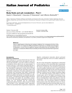 Body fluids and salt metabolism