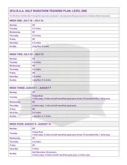 2016 baa half marathon training plan: level one