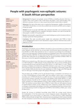 People with psychogenic non-epileptic seizures