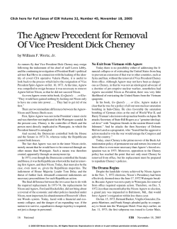 The Agnew Precedent for Removal of Vice President Dick Cheney