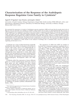 Characterization of the Response of the Arabidopsis Response