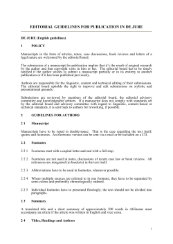 EDITORIAL GUIDELINES FOR PUBLICATION IN DE JURE