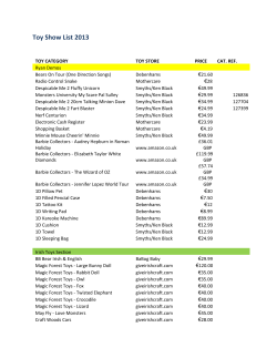 Toy Show List 2013