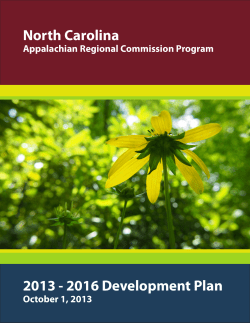 2013-2016 NC Appalachain Development Plan