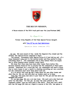 THE RECON MISSION, Vietnam/Lao DMZ