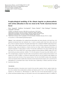 Ecophysiological modeling of the climate imprint on photosynthesis