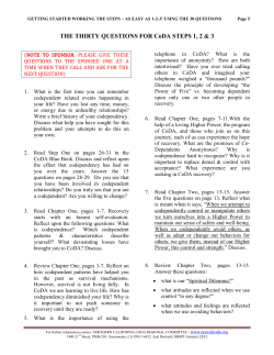 30 Questions - Greater Sacramento Area CoDA Community