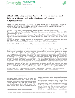 Effect of the Aegean Sea barrier between Europe and Asia on